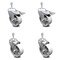 Service Caster Semi Steel Swvl TS Caster w/Roller Bearing-4" Wheel&3/8" Stems-2 w/TTL BRK, 4PK SCC-TSTTL20S415-SSR-381615-2-S-2 - alternate 2